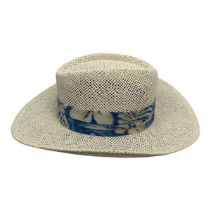 Women's 100% Straw Sun Hat White Cowgirl